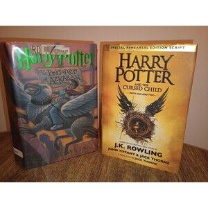 Harry Potter Hardcover Lot: Prisoner Azkaban 1st Ed 1999, Cursed Child Rehearsal